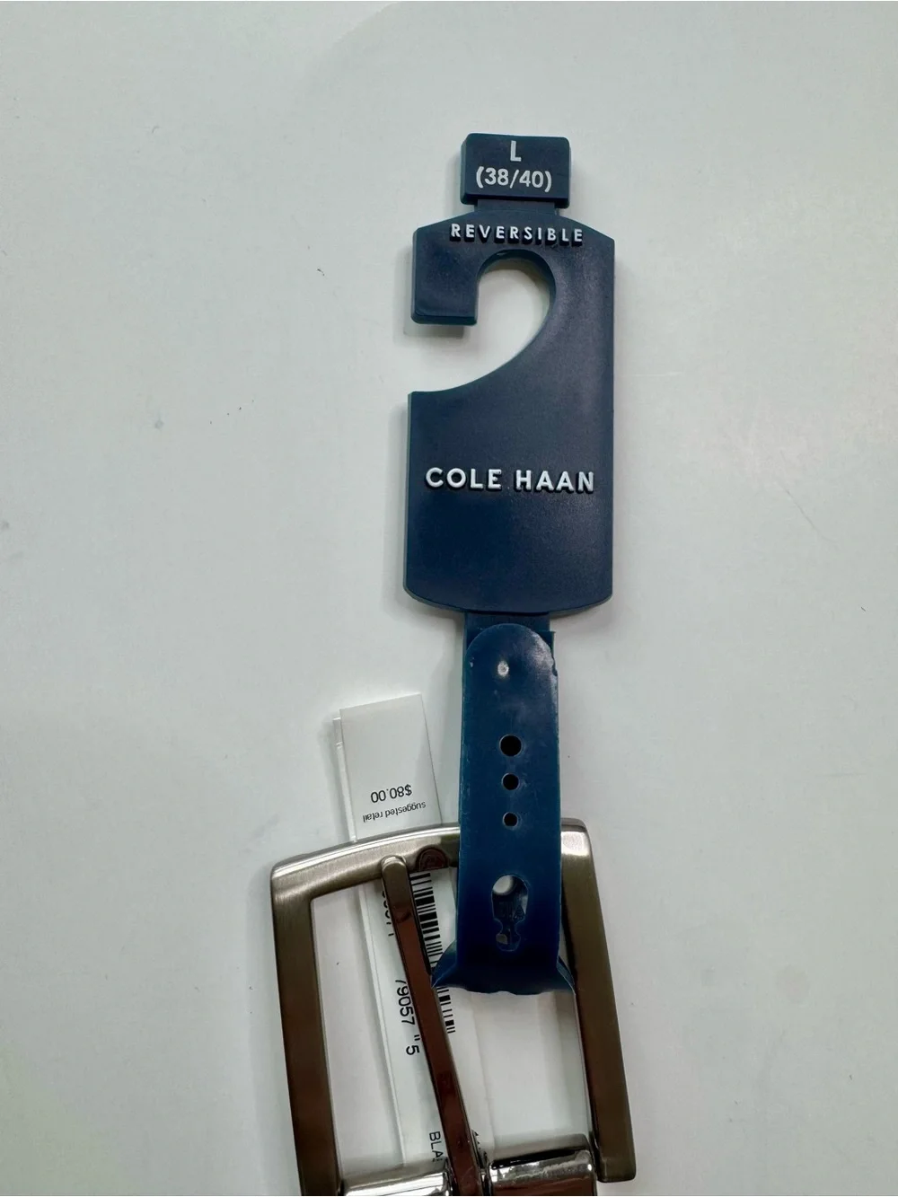 Cole Haan Black and Brown Leather Reversible Belt with Polished Buckle